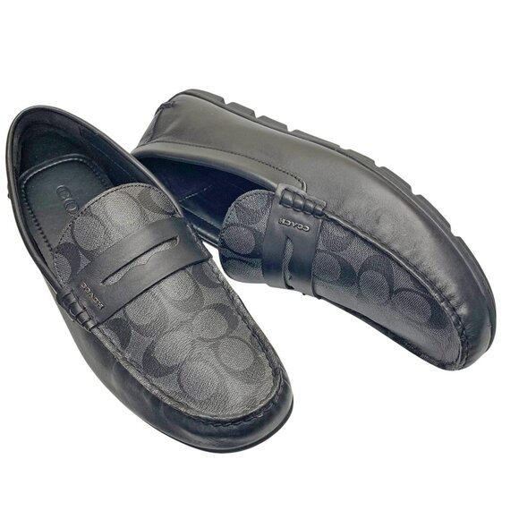 Coach Mott Signature PVC G2983 Black Leather Driver Loafer - Picture 11 of 11